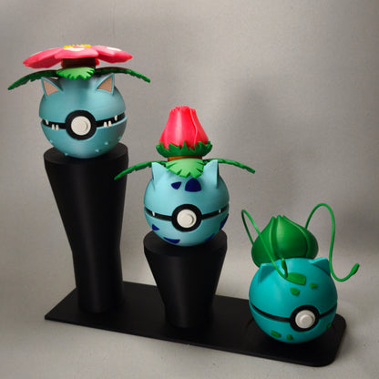 Pack de 3 pokeballs #0001 #0002 #0003 avec support d'exposition - Attrapez-les Tous avec Style !