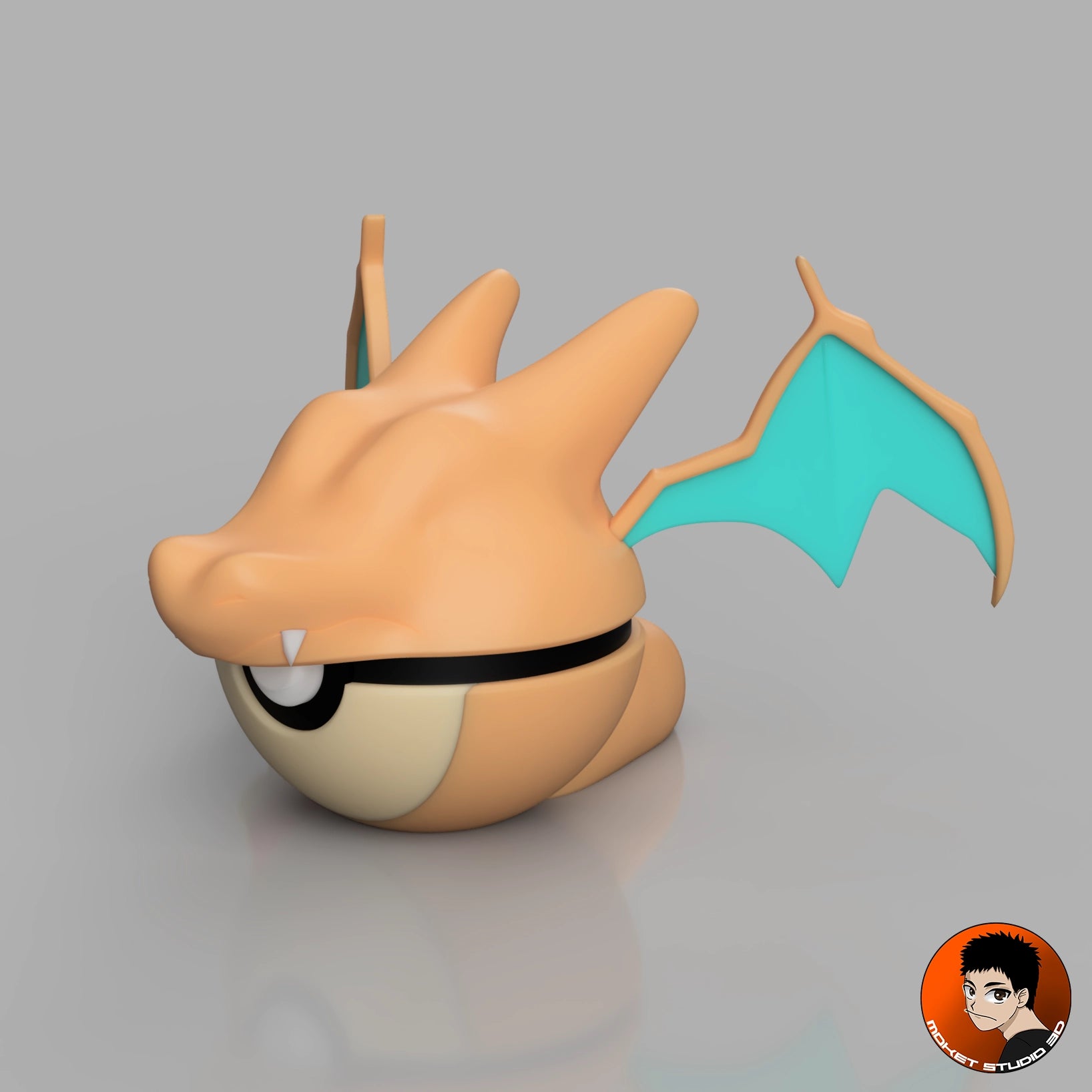 #0006 Dracaufeu - Objet déco collector Pokémon fait main en impression 3D