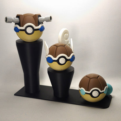 Pack de 3 pokeballs #0007 #0008 #0009 avec support d'exposition - Attrapez-les Tous avec Style !