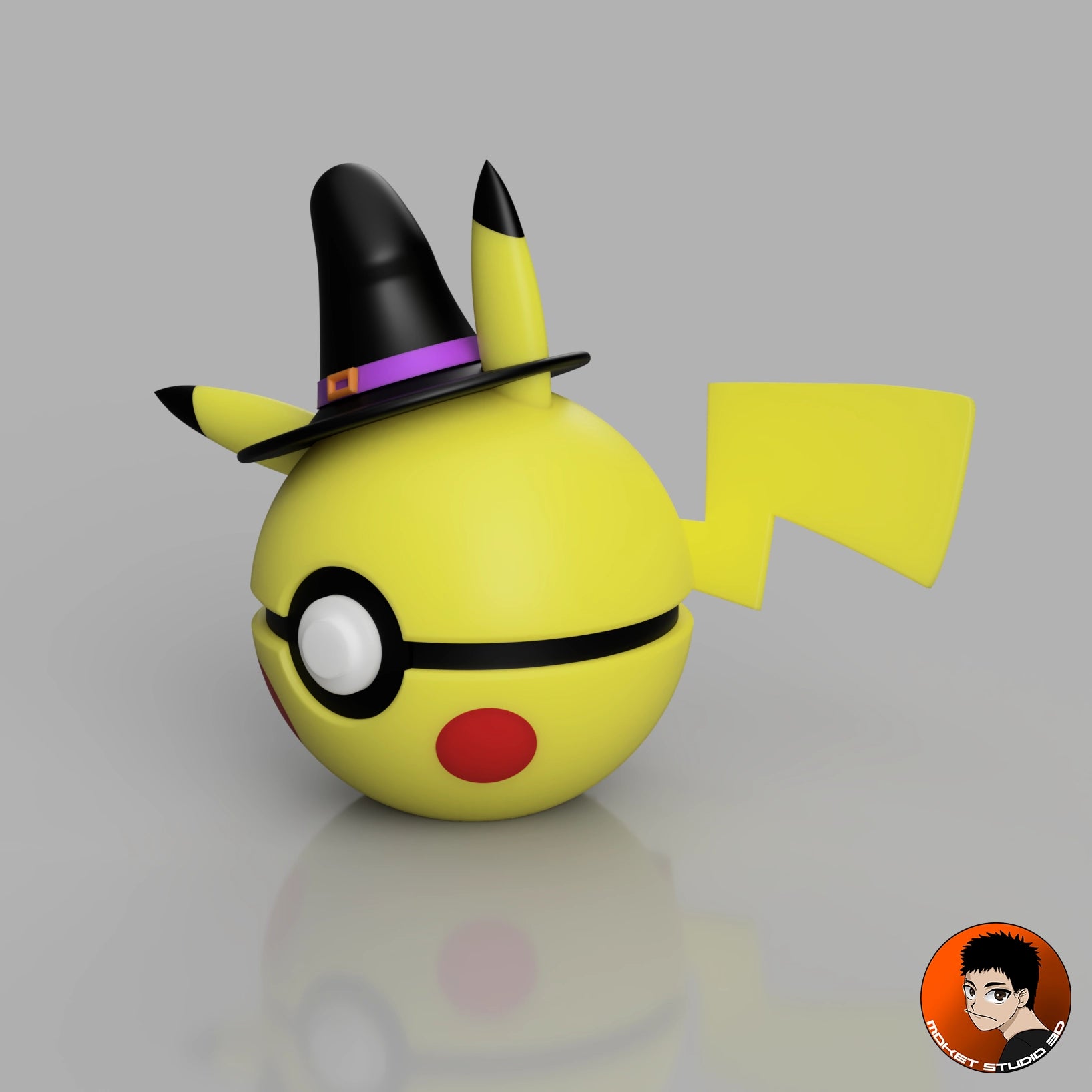 #0025 Pikachu Halloween - Objet déco collector Pokémon fait main en impression 3D