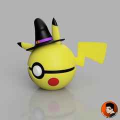 #0025 Pikachu Halloween - Objet déco collector Pokémon fait main en impression 3D