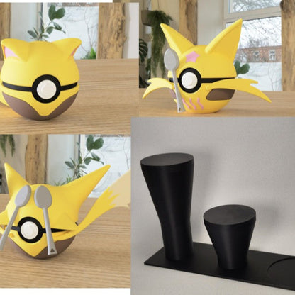 Pack de 3 pokeballs #0063 #0064 #0065 avec support d'exposition - Attrapez-les Tous avec Style !