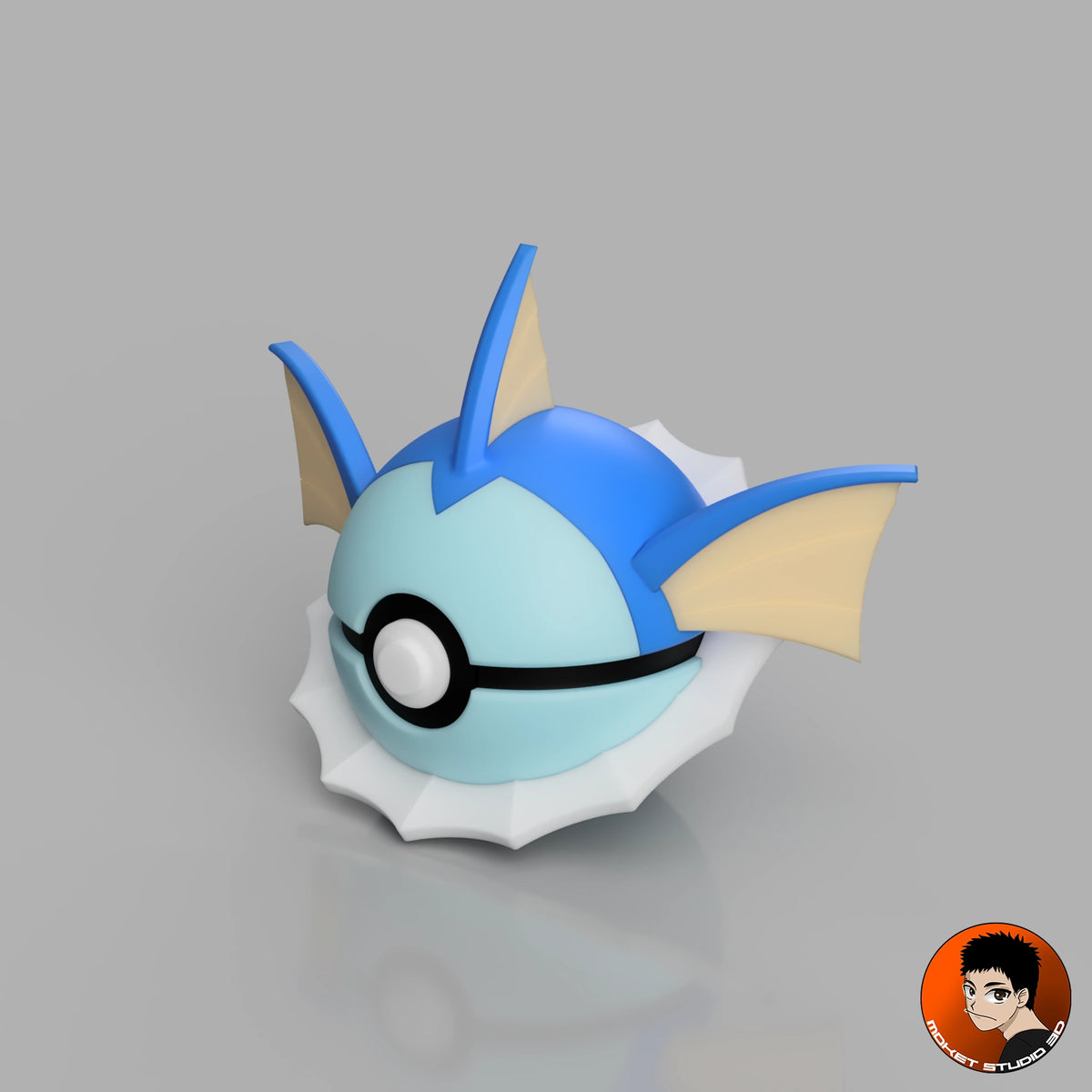 #0134 Vaporeon - Collectible Pokémon Decorative Object, Handmade 3D Print