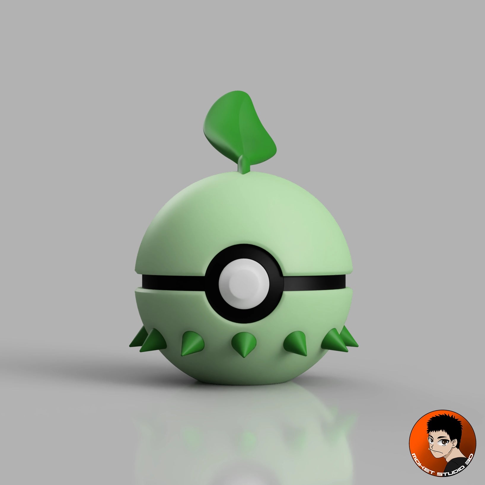 Pack de 3 Balls #0152 #0155 #0158 Starter gen 2 avec support d'exposition - Objet déco collector Pokémon fait main en impression 3D