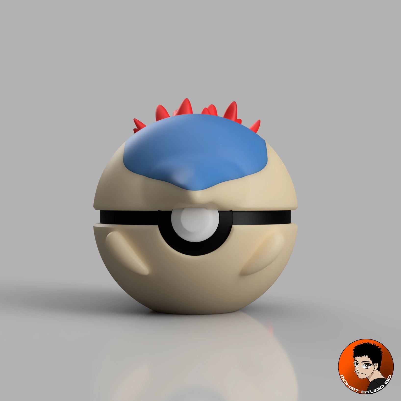 Pack de 3 Balls #0152 #0155 #0158 Starter gen 2 avec support d'exposition - Objet déco collector Pokémon fait main en impression 3D