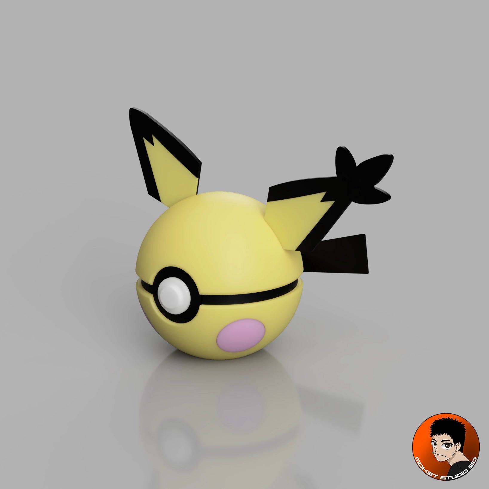 #0172 Pichu Version Troizepi - Objet déco collector Pokémon fait main en impression 3D