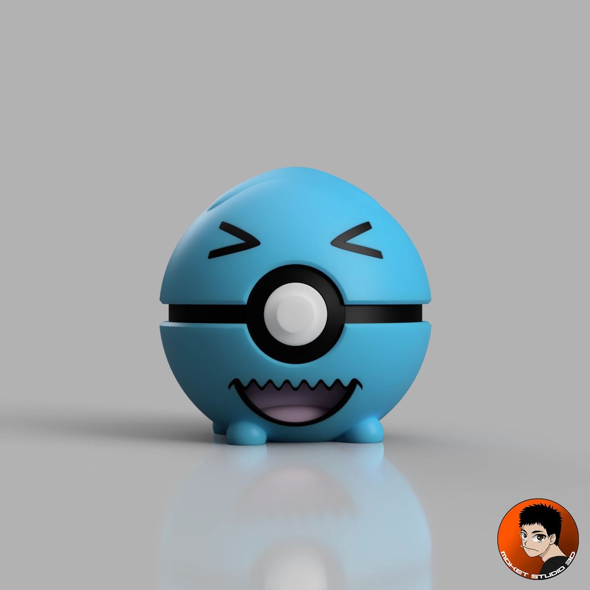 #0202 Wobbuffet - Handcrafted Pokémon Collector's Decorative Item in 3D Print