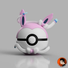 #0700 Nymphali - Objet déco collector Pokémon fait main en impression 3D