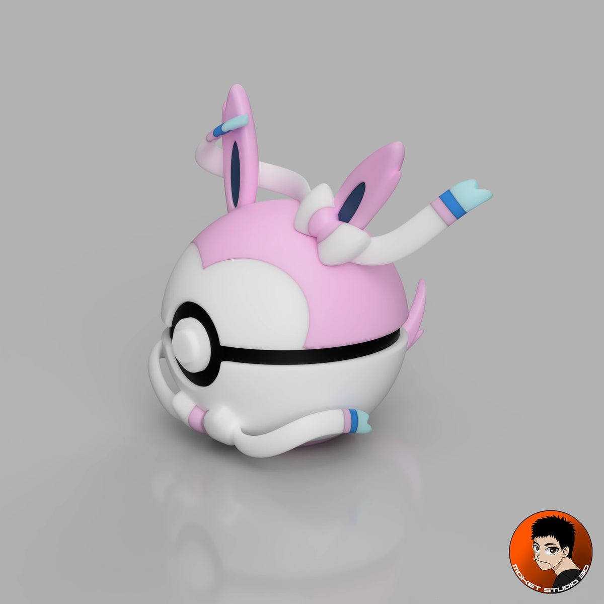 #0700 Sylveon - Handmade Pokémon collectible decorative item in 3D print