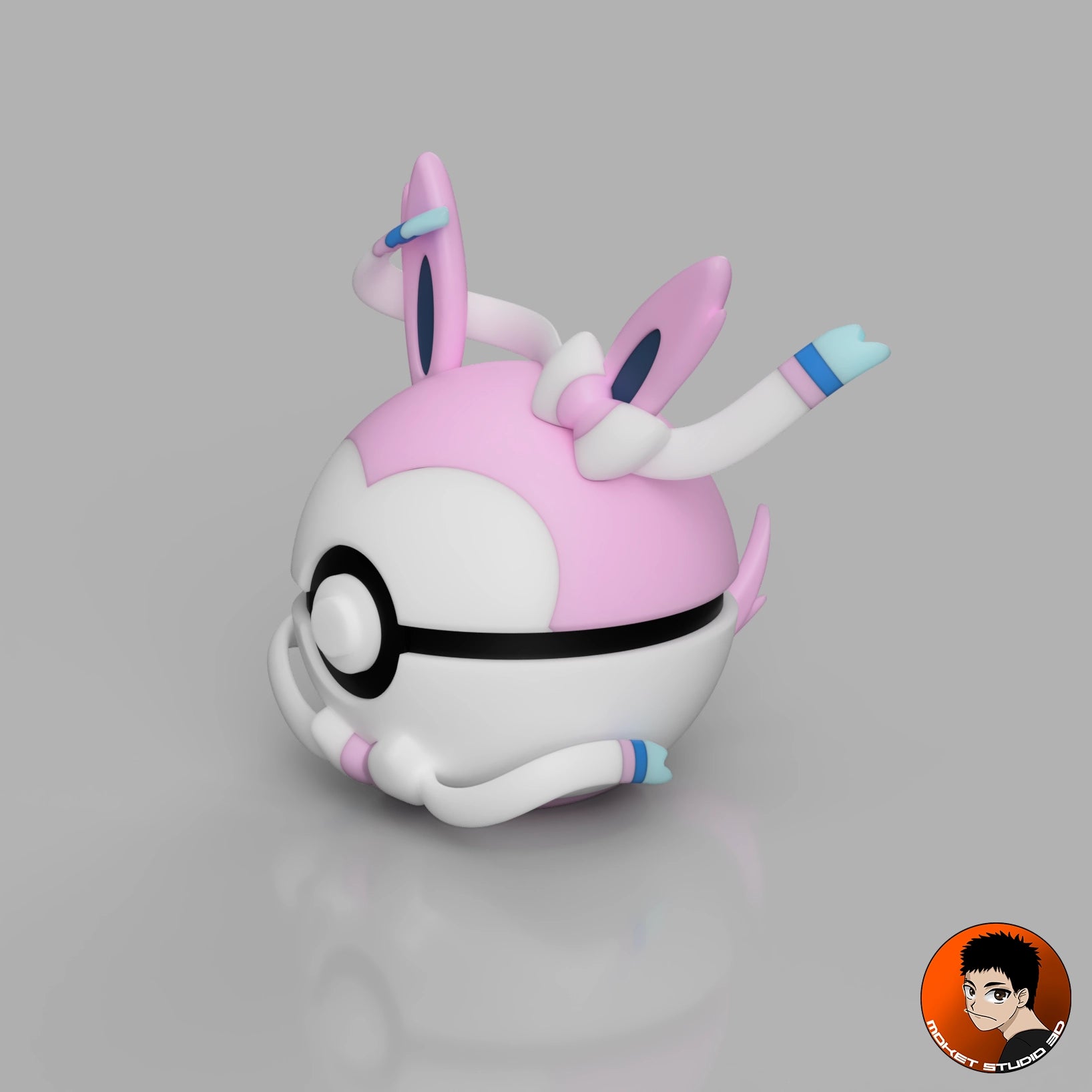 #0700 Nymphali - Objet déco collector Pokémon fait main en impression 3D