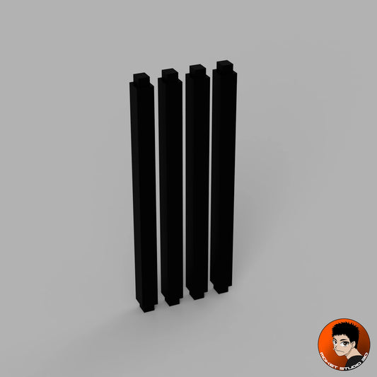 Pack de 4 Barres Verticales Modulables – Élément 15 x 1 cm en PLA