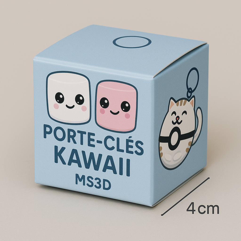 Porte-clé Kawaii – Mme Marshmallow