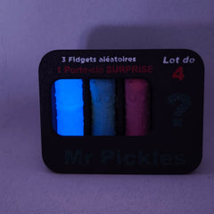 Pack de 4 Porte-clés Fidget Cornichons "Mr. Pickles" en PLA - Plus de Fun à Partager !