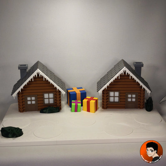 Diorama de Noël – Support lumineux pour 5 Balls festives en PLA