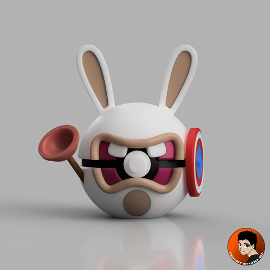 MS3D Ball Lapin Crétin Captain Trash – Un héros… très crétin ! 🐰🛡️😂