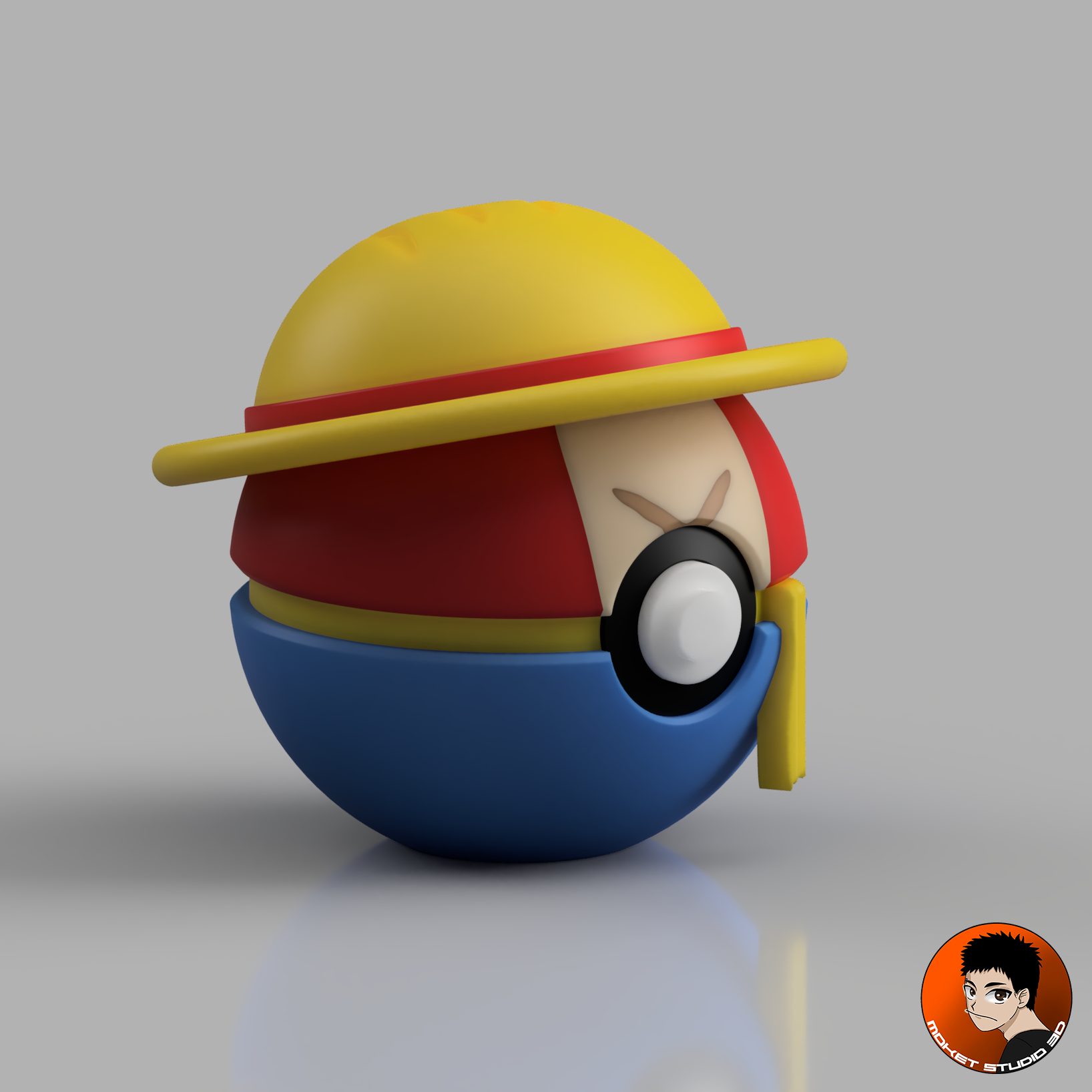 MS3D Ball porte-clé Luffy – One Piece ☠️🏴‍☠️