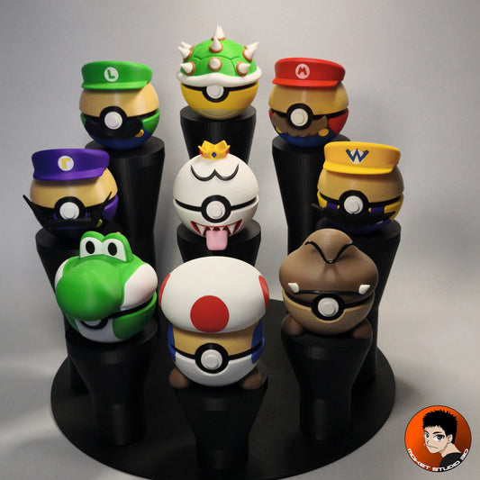Pack de 9 Balls Univers Mario avec support de présentation – Toute la bande du Royaume Champignon dans votre collection ! 🍄🎮