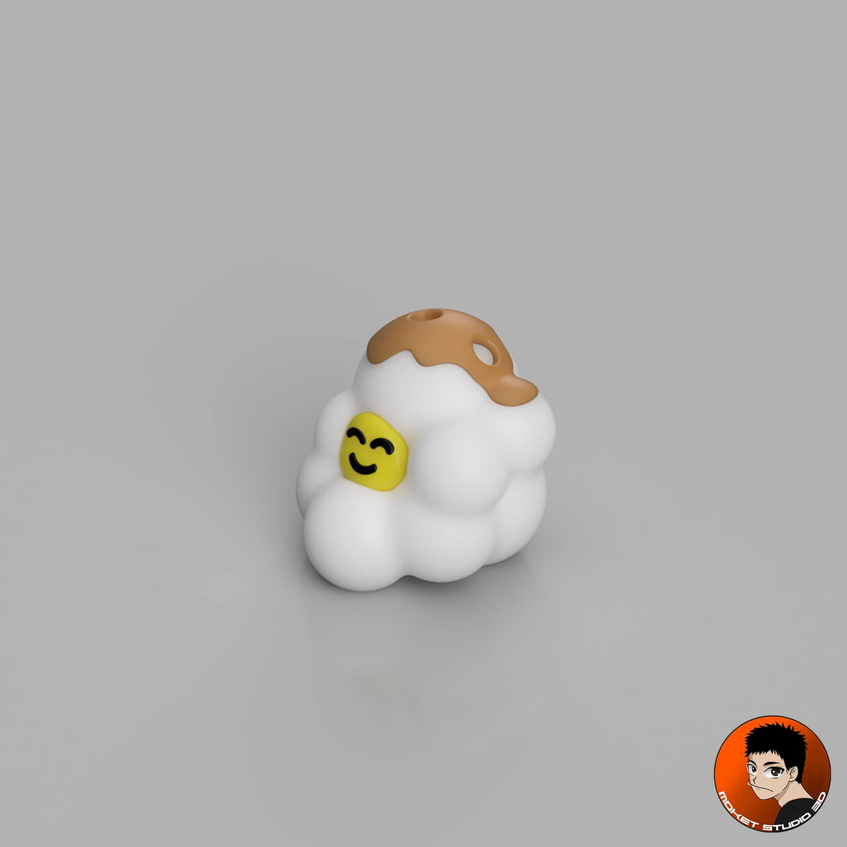MS3D Kawaii Schlüsselanhänger – Lächelndes Popcorn
