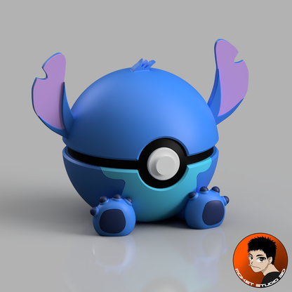 MS3D Ball Trio de Pokéballs Stitch, Angel & Leroy avec support triple – La famille des expériences est au complet !