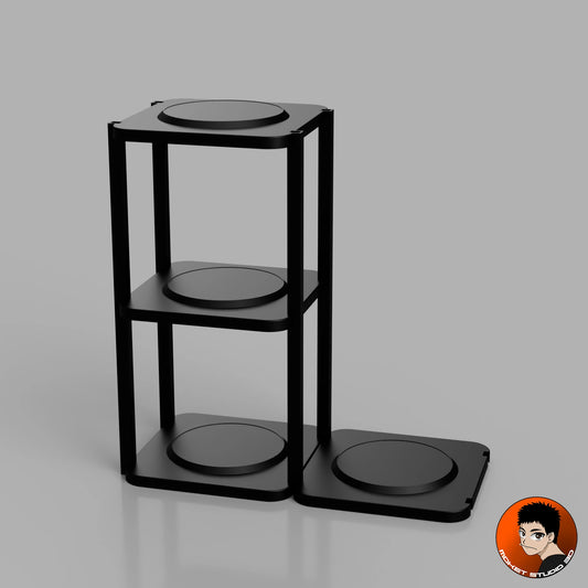 Kit Modulable Étendu – 4 Plaques + 8 Barres + 8 Pieds Simples + 4 Pieds Doubles en PLA