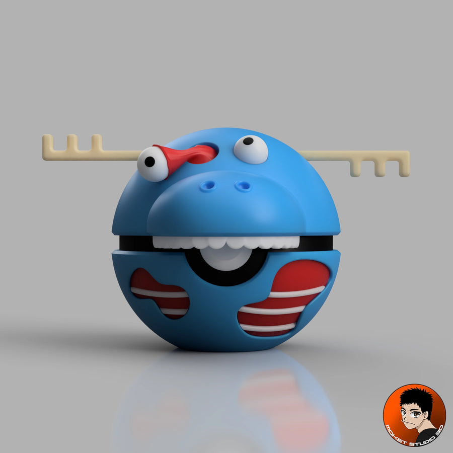Ball Lumpy Happy Tree Friends MS3D vue de face, corps bleu et bois crème